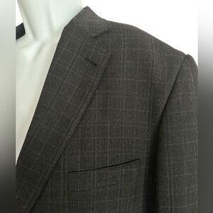 OAK HILL MENS BLAZER GRAY WINDOWPANE PLAID DOUBLE VENT‎ 2XL 50/52
